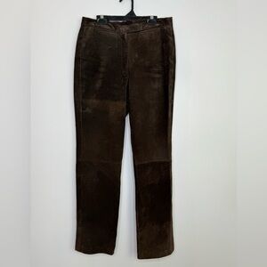 Vintage Brown suede leather Pants size 7 straight leg
